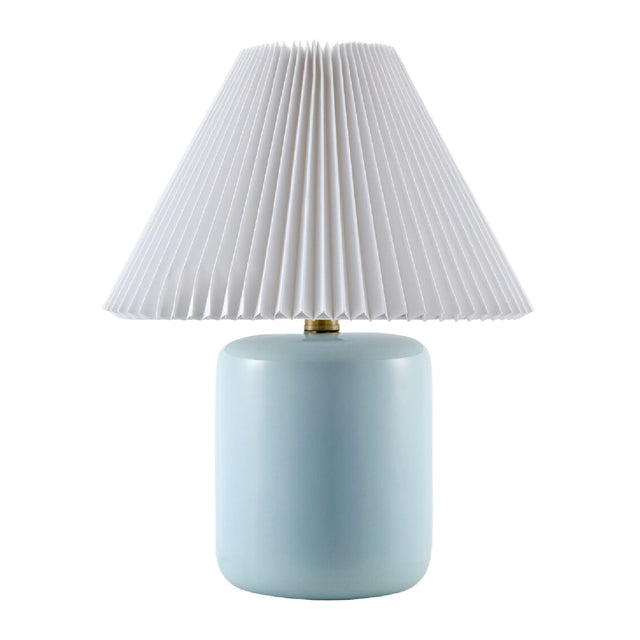Modern European furniture - Ceramic Pleated Linen Table Lamp - www.oroa.com