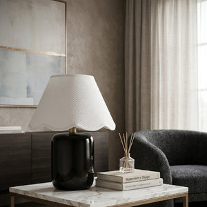   Modern European furniture - Scalloped Seagrass Ceramic Table Lamp - www.oroa.com | Oroa.com