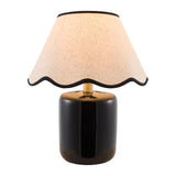 Modern European furniture - Scalloped Linen Ceramic Table Lamp - www.oroa.com