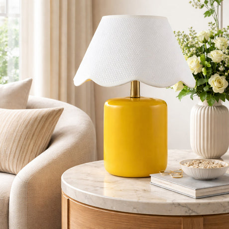 Modern European furniture - Scalloped Seagrass Ceramic Table Lamp - www.oroa.com