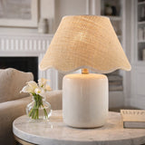 Modern European furniture - Scalloped Edge Seagrass Table Lamp - www.oroa.com