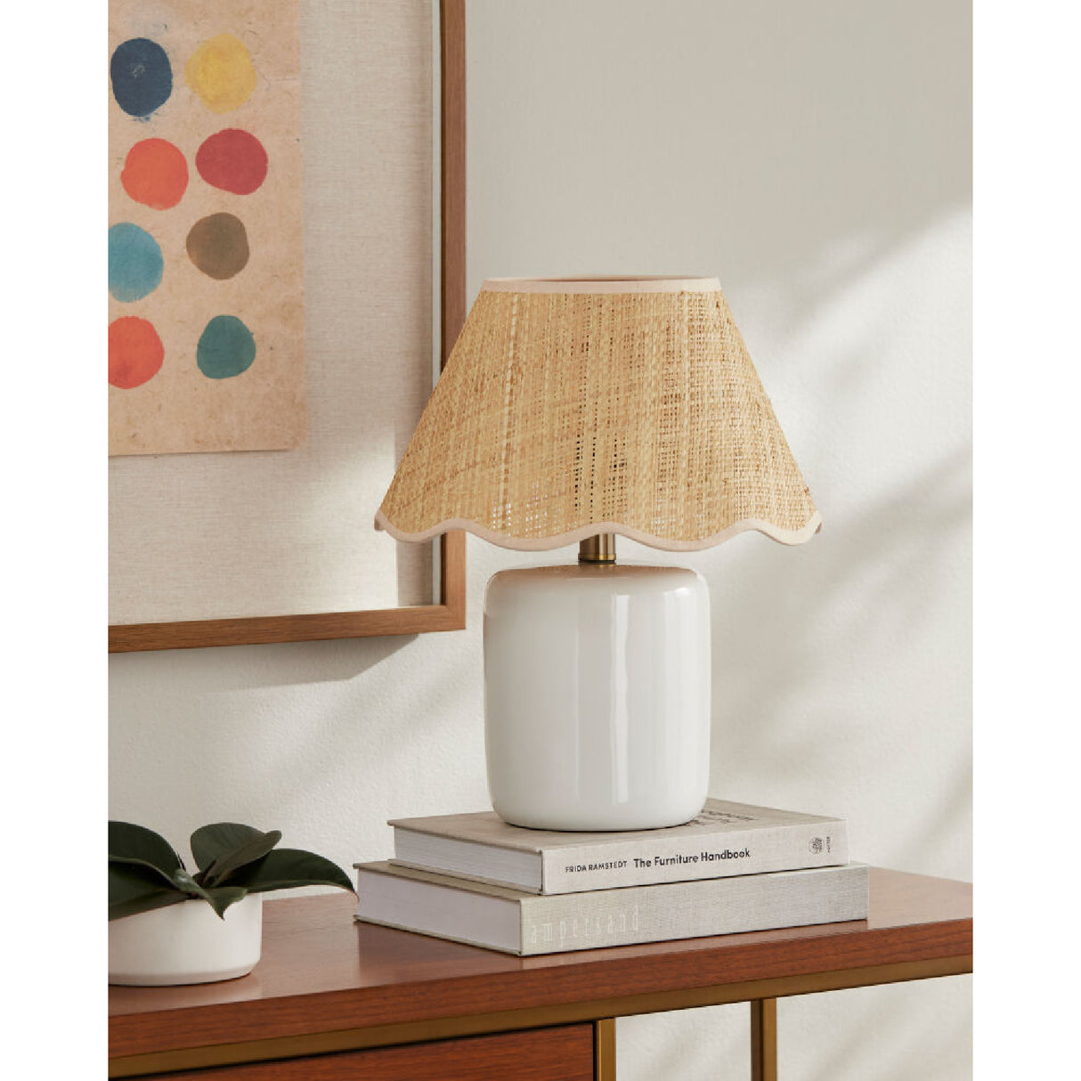   Modern European furniture - Scalloped Edge Seagrass Table Lamp - www.oroa.com | Oroa.com