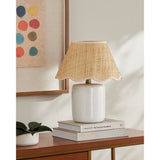 Modern European furniture - Scalloped Edge Seagrass Table Lamp - www.oroa.com