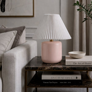   Modern European furniture - Ceramic Pleated Linen Table Lamp - www.oroa.com | Oroa.com