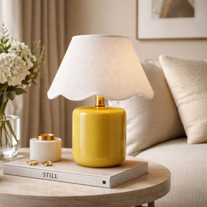   Modern European furniture - Scalloped Seagrass Ceramic Table Lamp - www.oroa.com | Oroa.com