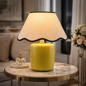   Modern European furniture - Scalloped Linen Ceramic Table Lamp - www.oroa.com | Oroa.com