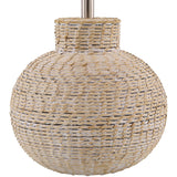Modern European furniture - White Rattan Base Table Lamp - www.oroa.com