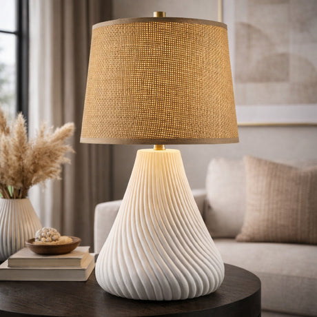   Brown Rattan Shade Table Lamp | Oroa.com