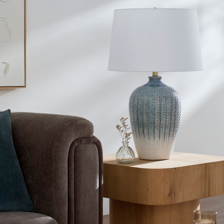   Modern European furniture - Two-Toned  Blue Ceramic Table Lamp - www.oroa.com | Oroa.com
