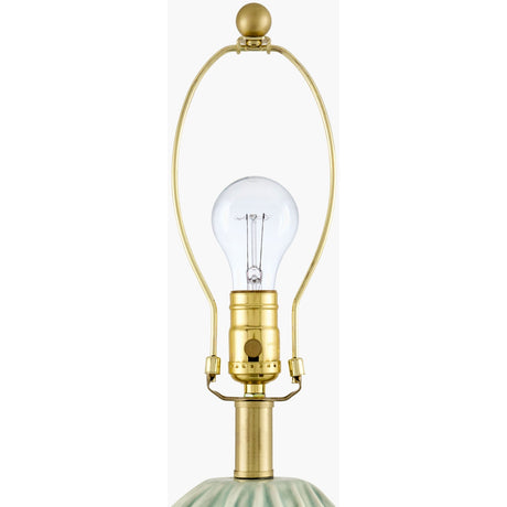 Modern European furniture - Green Relief Ceramic Table Lamp - www.oroa.com
