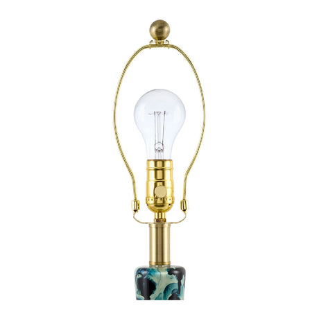 Modern European furniture - Painted Blue Glass Table Lamp - www.oroa.com