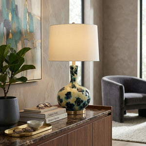   Modern European furniture - Painted Blue Glass Table Lamp - www.oroa.com | Oroa.com