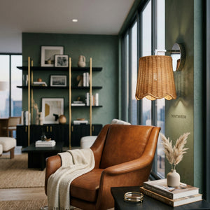   Modern European furniture - Scalloped Rattan Shade Wall Lamp - www.oroa.com | Oroa.com