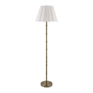   White Scalloped Linen Floor Lamp | Oroa.com