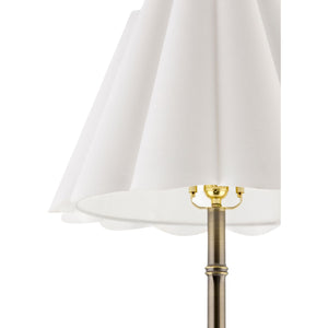   White Scalloped Linen Floor Lamp | Oroa.com
