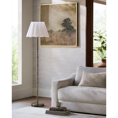 Modern European furniture - White Scalloped Linen Floor Lamp - www.oroa.com