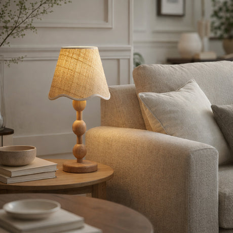   Modern European furniture - Seagrass Shade Rubberwood Table Lamp - www.oroa.com | Oroa.com