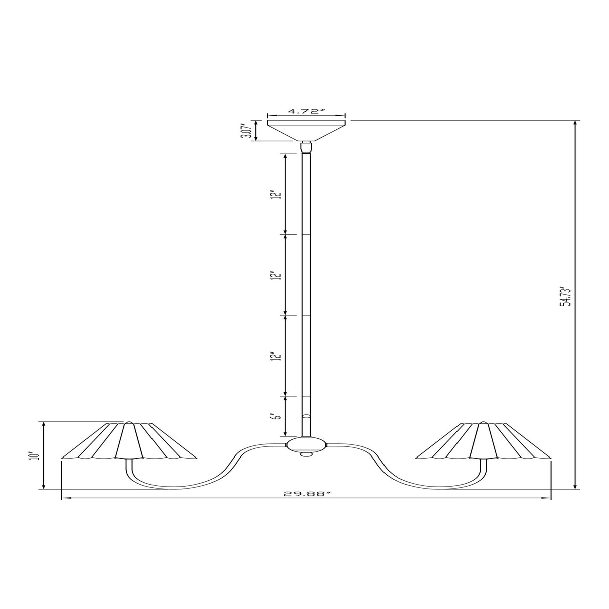   Modern European furniture - Pleated Linen 3-Light Chandelier - www.oroa.com | Oroa.com