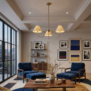   Modern European furniture - Pleated Linen 3-Light Chandelier - www.oroa.com | Oroa.com