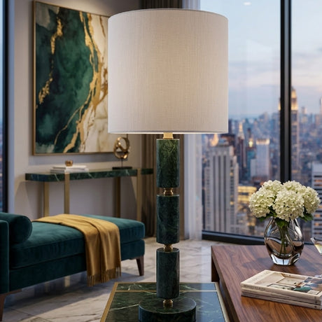 Modern European furniture - Stacked Marble Tube Table Lamp - www.oroa.com