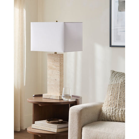 Modern European furniture - Rectangular Brushed Marble Table Lamp - www.oroa.com