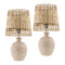 Modern European furniture -  Woven Seagrass Ceramic Table Lamps (2) - www.oroa.com