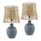 Modern European furniture -  Woven Seagrass Ceramic Table Lamps (2) - www.oroa.com