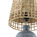 Modern European furniture -  Woven Seagrass Ceramic Table Lamps (2) - www.oroa.com
