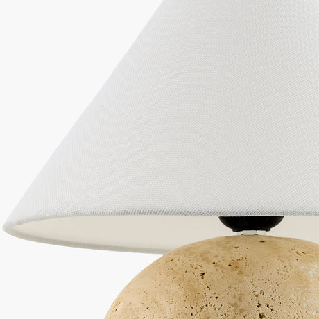 Modern European furniture - Brown Travertine Linen Table Lamp - www.oroa.com