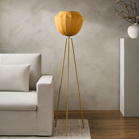  Modern European furniture - Yellow Linen Tripod Floor Lamp - www.oroa.com | Oroa.com
