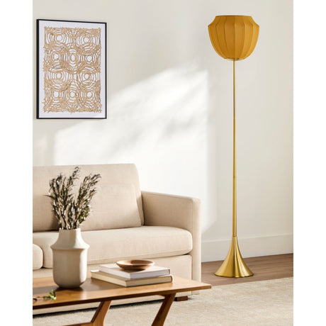 Modern European furniture - Yellow Linen Accent Floor Lamp - www.oroa.com