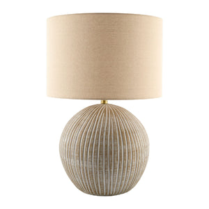   Rounded Carved Ceramic Table Lamp | Oroa.com