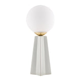 Modern European furniture - White Glass Globe Table Lamp - www.oroa.com
