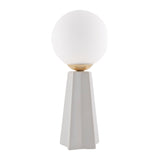 Modern European furniture - White Glass Globe Table Lamp - www.oroa.com