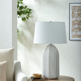 Modern European furniture - Glazed Ceramic Linen Table Lamp - www.oroa.com