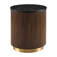 Modern European furniture - Reeded Wood Marble End Table - www.oroa.com