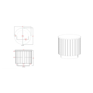   Modern European furniture - Reeded Wood Marble End Table - www.oroa.com | Oroa.com