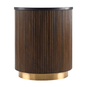  Modern European furniture - Reeded Wood Marble End Table - www.oroa.com | Oroa.com