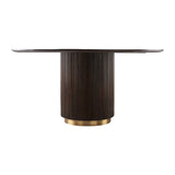 Modern European furniture - Reeded Wood Round Dining Table - www.oroa.com