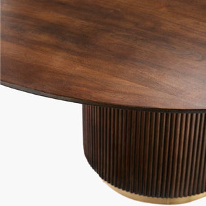   Reeded Wood Round Dining Table | Oroa.com
