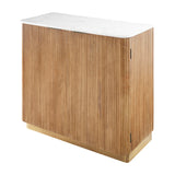 Modern European furniture - Reeded Wood 2-Door Cabinet - www.oroa.com