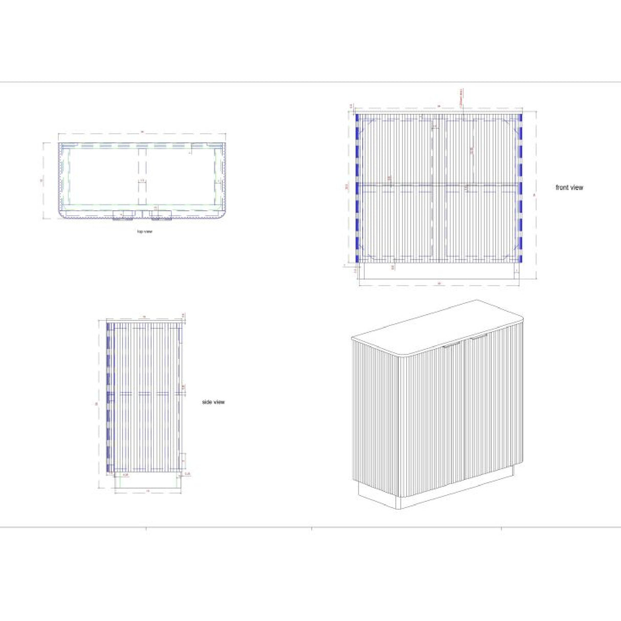   Modern European furniture - Reeded Wood 2-Door Cabinet - www.oroa.com | Oroa.com