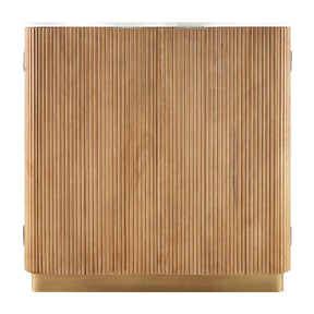 Modern European furniture - Reeded Wood 2-Door Cabinet - www.oroa.com