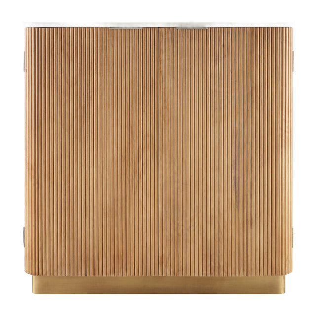 Modern European furniture - Reeded Wood 2-Door Cabinet - www.oroa.com