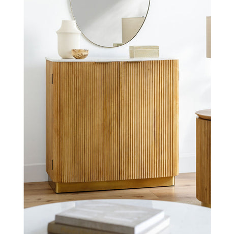 Modern European furniture - Reeded Wood 2-Door Cabinet - www.oroa.com