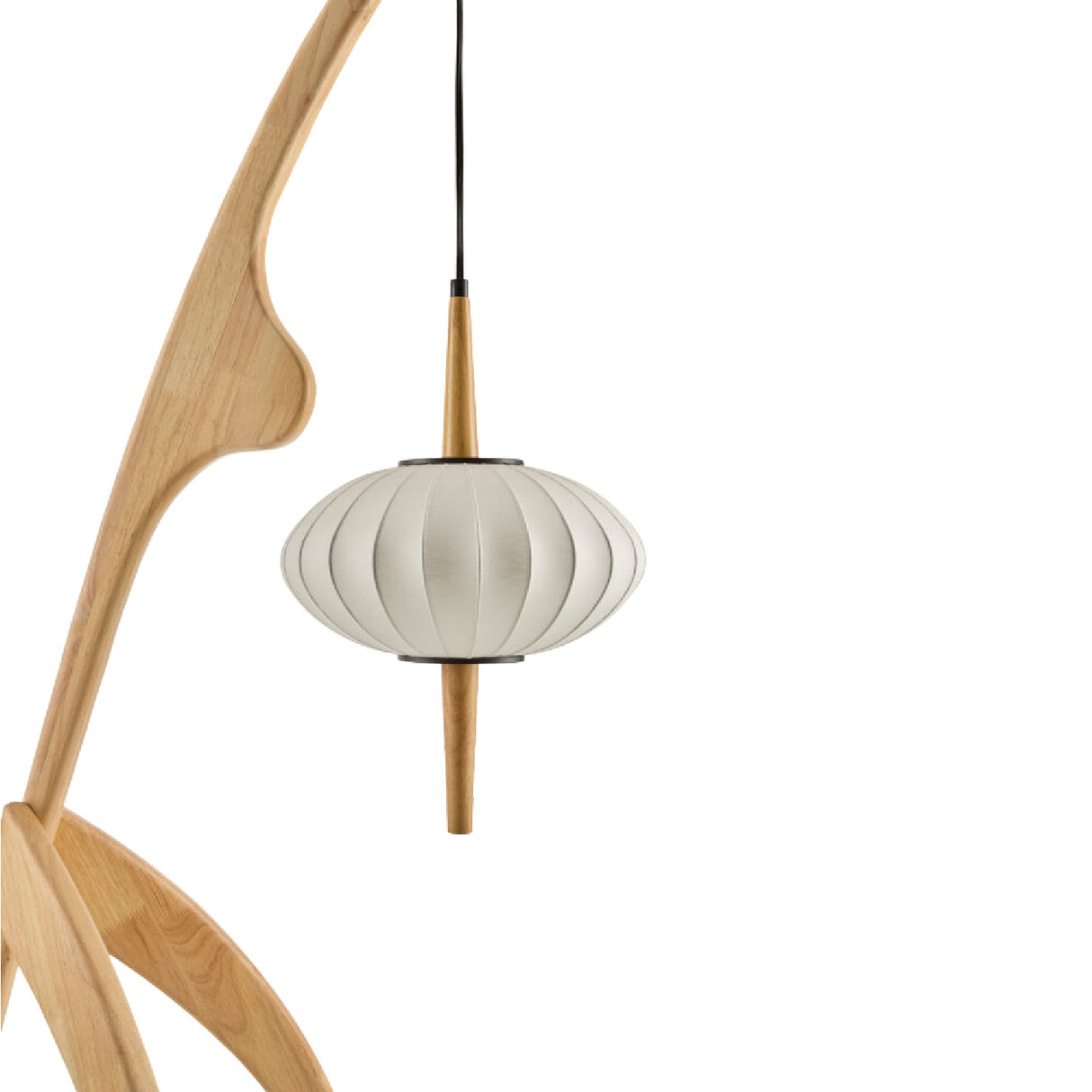   Rubberwood Tripod Accent Floor Lamp | Oroa.com