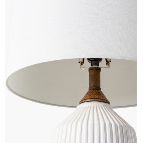 Modern European furniture - Reeded Glazed Ceramic Table Lamp - www.oroa.com