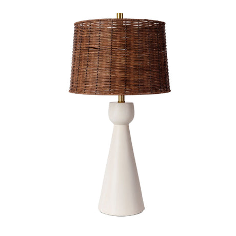Modern European furniture - White Conical Base Table Lamp - www.oroa.com