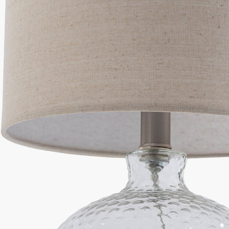 Modern European furniture - Beige Linen Glass Table Lamp - www.oroa.com