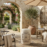Modern European furniture - Ceramic Carved Outdoor Stool - www.oroa.com